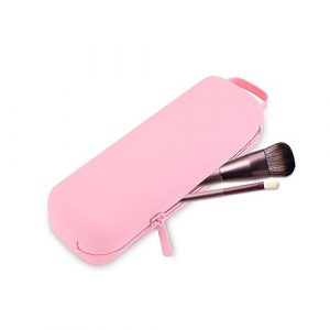Frimon Silicone Makeup Brush Holder Travel Cosmetic Bag, Make Up Organizer Bag Case with Zipper for Travel, Toiletry, Makeup Tools