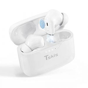 True Wireless Earbuds, TSKIS IT100 Bluetooth 5. 2 Built - in ENC Call Noise Cancelling Mic, 48H Playtime IPX8 Waterproof Ear Buds Deep Bass Earphones in - Ea