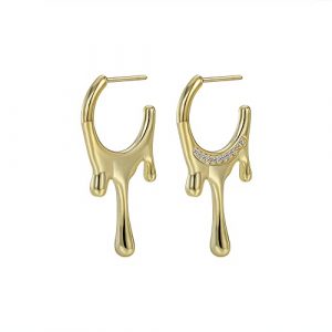 CZYJEW Gold Mini Hoop Earring, 14K Gold Plated or Rhodium Plated, Inlay Cubic Zirconia Gems, Hypoallergenic, Lightweight