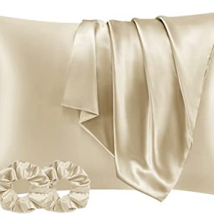 CJ&J - Home Satin Pillowcase Queen Set of 2, Taupe Pillowcases for Hair and Skin Set of 2 Pack Silky Cooling Pillow Covers Cases with Envelope Closure an