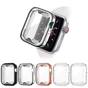 ZEBRE ?5 Pack?: Screen Protector Compatible with Apple Watch SE/Series 6 / Series 5 / Series 4 44mm, Soft TPU Full Coverage Protective Case Cover Compa
