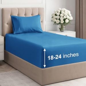 Extra Deep Pocket Sheets - 3 Piece Sheet Set - Deep Pocket Twin Sheets - Extra Deep Pocket Twin Sheets - Deep Fitted Sheet Set - Extra Deep Pocket Twi