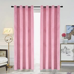 Tbcoou Pink Velvet Curtains 72 Inches Length Luxury Velvet Curtain Drapes for Bedroom Living Room Darkening Thermal Insulated Energy Efficient Window