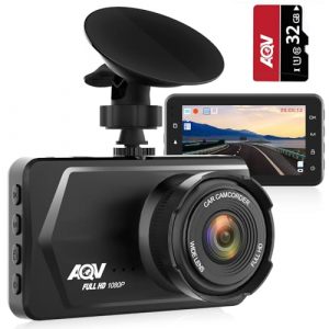 AQV Dash Cam Front 1080P, 3 inch Car Camera, 170? Wide Angle, G - Sensor, Loop Recording, Parking Monitor, Motion Detection, Super Night Vision, WDR, Dash Camera for Cars with 32GB SD Card