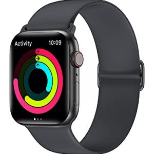 AMANECER Liquid Silicone Watch Bands Compatible with Apple Watch Series 6/5/4/3/2/1 SE, Adjustable Stretchable Sport Loop Bands for iWatch Women Men (