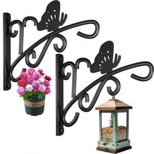 Amagabeli 2 Pack Hanging Plants Bracket 11" Wall Planter Hooks Hangers Flower Pot Bird Feeder Wind Chimes Lanterns Patio Garden for Outdoor Indoor Fen