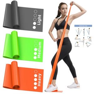 4. 9ft Resistance Bands Set, Exercise Bands for Working Out, Elastic Bands for Home Exercise, Gym, Physical Therapy Bands for Stretch, Recovery, Yoga, Pilates, Rehab, Strength Training - Colorful