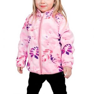 BIG ELEPHANT Girls Polar Fleece Jacket Full - Zip Thick Warm Outwear with Pockets Autumn Winter Coat for Toddler Kids, Floral