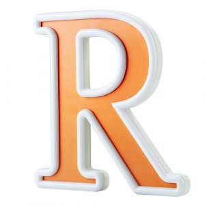 Samapet Light up Letters Letter Lights, Macaron Pastels Colored Letters with Warm White Neon Light for Birthday Bar Party Bedroom Gifts Decoration - USB & Battery Powered - Orange R