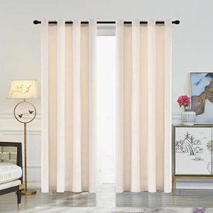 Tbcoou Ivory Velvet Curtains 63 Inches Long Luxury Velvet Curtain Drapes for Bedroom Living Room Darkening Thermal Insulated Window Treatment Set of 2