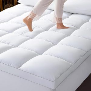 SONORO KATE King Mattress Topper, Extra Thick Mattress Protector, Cooling Mattress Pad Cover for Back Pain, Plush & Support Bed Topper Overfilled Down