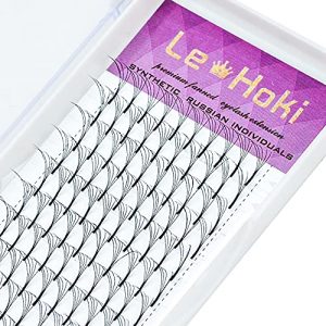 Le - Hoki 5D Easy Eyelashes Fans Volume Lashes Extensions Tray, C Curls, 0. 07 Thickness, Long Stem Premade Glam Russian Eyelashes Extension - 5D - 0. 07mm - C_11