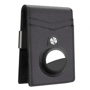 Hawanik Men's Slim Bifold Wallet With Integrated Case Holder for AirTag Oscar, Patent Pending