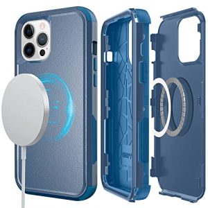 LSGTT - iPhone 13 Pro Max Case, Magnetic Plus MagSafe Compatible, Built - in Magnetic Ring, Full Body Strong Drop Protection Rugged Shockproof, (Light Green)