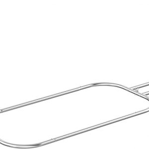 Shower Curtain Rod Hoop Square Shape Bathroom Heavy Duty No Rust Oval Shower Rod 58. 3"x24" for Clawfoot Tub, for Free Standing Tubs Chrome