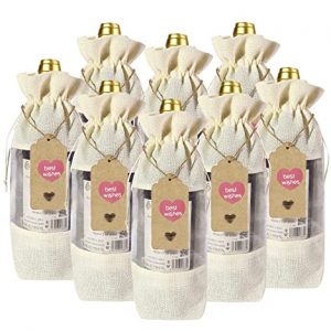 Raxiza 8Pcs Burlap Wine Bottle Bags With Window, Organza Wine Bags for Gift, Wine Bottle Bag, Wedding Festival Birthday Christmas Home Storage (5. 9x 1