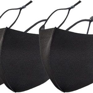 Cloth Face Mask for Women and Men - Reusable Washable Cotton Face Masks Comfortable Cover (Black, 3Pack)