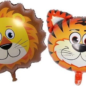 102 Animals Balloons Giant Zoo Animal Balloons Kit For Jungle Safari Animals Theme Birthday Party Decorations (27inch - Tiger+lion)