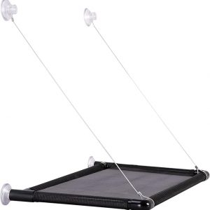 KGRAPET Cat Window Perch Cat Hammock Cat Window Bed Pipe Reinforcement 4 Screw Suction Cups Carry 30 Pound Space Saving Cat Window Seat Cat Window Per