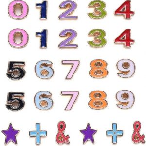 APER 26Pcs Alloy Enamel Number Shape Beads, 2 Sets Number of 09 Charm Beads for DIY Bracelet Necklace Jewelry Making