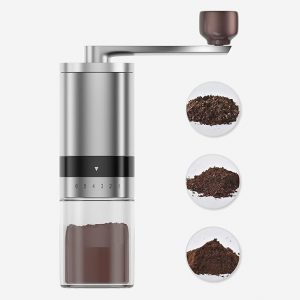 AMZSA Manual Burr Coffee Grinder - Conical Burr Grinder, Hand Coffee Grinder, Coffee Grinder Manual, Coffee Grinder Hand, 6 settings for level of granu