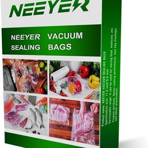 Neeyer Vacuum Sealer Bags, Seal an Meal Sealer Bags, Ideal for Food Saver, BPA Free Safe Universal Pre - Cut bag, 100 Pint 8" x 12" for vac storage, Meal Pr