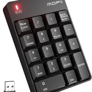 MOFII Wireless Number Pad - 2. 4G Numeric Keypad Silent 19 Keys USB Keypads, Portable Financial Accounting Numpad 10 Key for Laptop/Notebook/Surface Pr