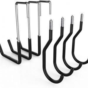 Dorisy 7 Pack Garage Hooks, Heavy Duty Rafter Hook & Garage Bike Hooks, Garage Tools Hangers for Hanging Ladders, Bikes and Bulky Item