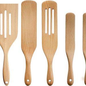 Wooden Spoons for Cooking 5 - Piece Cooking Spoon Set As Seen on Tv Wooden Spoon Sets for Cooking Large Spoons For Cooking/Mixing/Best Gifts For Mother's Day/Housewarming/Birthday