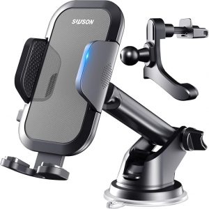 SUUSON ?Upgraded?: Car Phone Holder Mount - 3in1 Long arm Phone Holder for car, Suitable for car Dashboard/Windshield/Vent, car Adjustable Phone Holder,