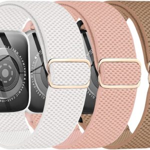 UPOLS Stretchy Solo Loop Strap Compatible with Apple Watch Bands 38mm 40mm 41mm 42mm 44mm 45mm, Stretch Braided Sport Elastic Nylon Women Men Wristban