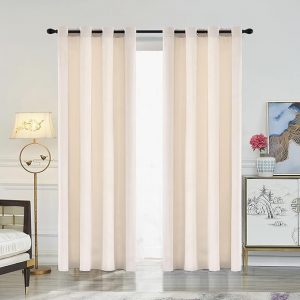 Tbcoou Ivory Velvet Curtains 72 Inches Long Luxury Velvet Curtain Drapes for Bedroom Living Room Darkening Thermal Insulated Window Treatment Set of 2