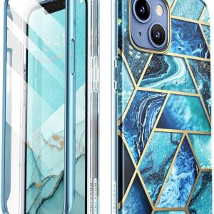 i - Blason Cosmo Series Designed for iPhone 14 Case 6. 1 inch (2022)/iPhone 13 Case 6. 1 inch (2021), Slim Full - Body Stylish Protective Case with Built - in Screen Protector (Ocean)