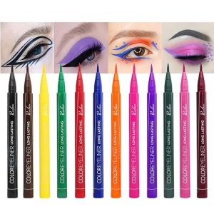Rechoo 12 Colors Eyeliner Matte Liquid Eye liner Set for Eye Makeup, Colorful Waterproof Superstay Long Lasting Quick Dry Eye Liners Pencil (12 Rainbow Colors)