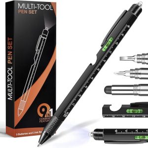 Gifts for Men, Father's Day Dad Gifts from Daughter Son, 9 in 1 Multi Tool Pen, Cool Gadgets for Men, Birthday Gifts for Men, Valentines Day Christmas Stocking Stuffers for Men Dad Husband Grandpa