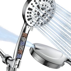 Handheld Shower Head with Filters, High Pressure Showerhead with Tub&Tile Power Wash and 6. 56ft Long Hose