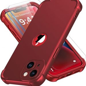 ORETECH for iPhone 15 Plus Case iPhone 14 Plus Case, with ?2 x Screen Protectors?: ?10 Ft Military Grade Drop Test?: ?Camera Protection?: Shockproof Slim Thin iPhone 15/14 Plus Cover 6. 7'' - Red