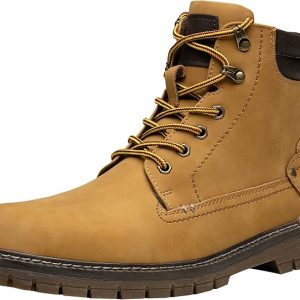 Jousen Mens Boots Fashion Zipper Casual Boots Hiking Chukka Boots for Men (AMY8118 Yellow 13)